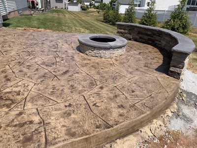 Stamped Patio with Fire Pit