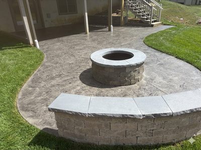 Stamped Patio with Fire Pit
