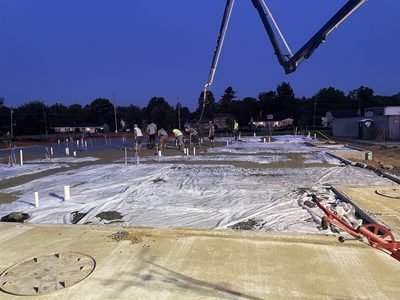 Large Commercial Concrete Pour in Progress